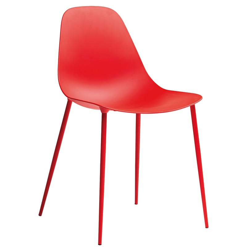 Furniture - Chairs - Mammamia Chair metal red Metal shell & legs - Opinion Ciatti - Red - Aluminium, Metal