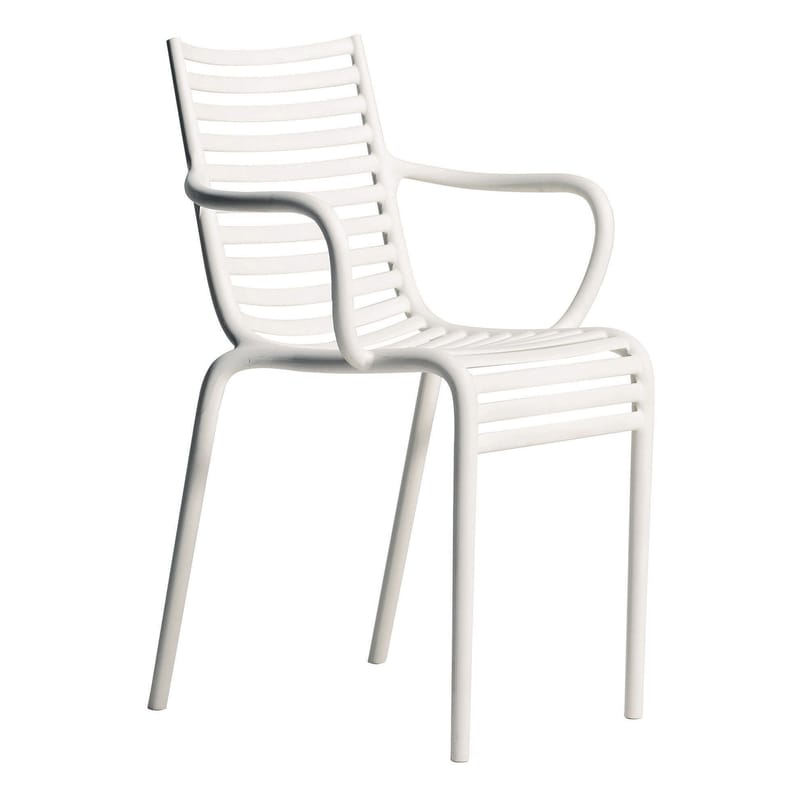 Mobilier - Chaises, fauteuils de salle à manger - Fauteuil empilable Pip-e plastique blanc / Philippe Starck, 2010 - Driade - Blanc - Polyéthylène