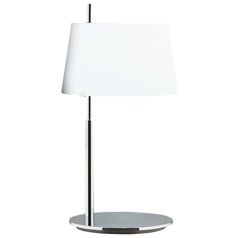 Luminaire - Lampes de table - Lampe de table Passion métal verre blanc - Fontana Arte - H 60 cm - Chrome - Laiton chromé, Verre soufflé