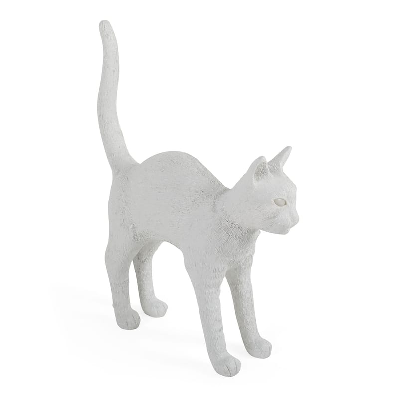 Black Friday - Luminaire - Lampe sans fil rechargeable Jobby the cat plastique blanc / L 46 x H 52 cm - Seletti - Blanc - Résine