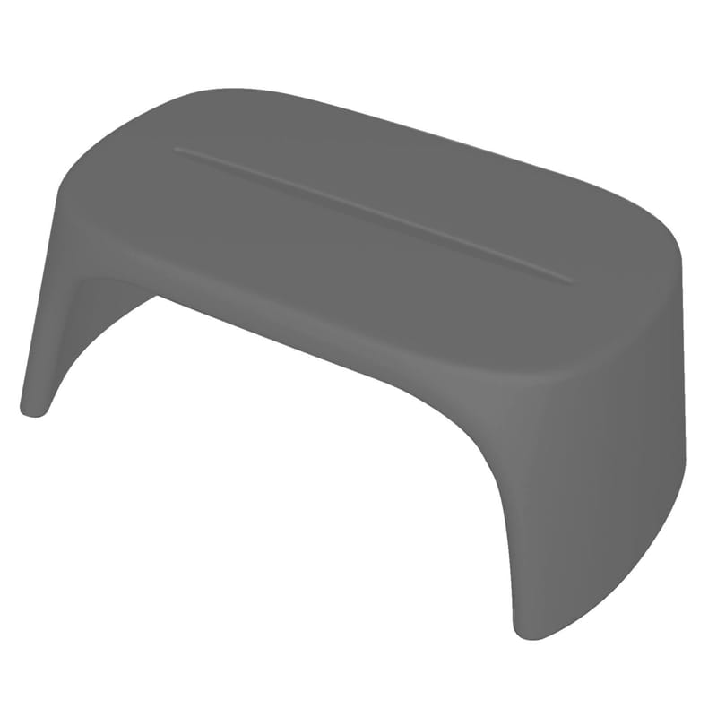 Mobilier - Tables basses - Table basse Amélie plastique gris / Banc - L 108 cm - Slide - Gris - polyéthène recyclable