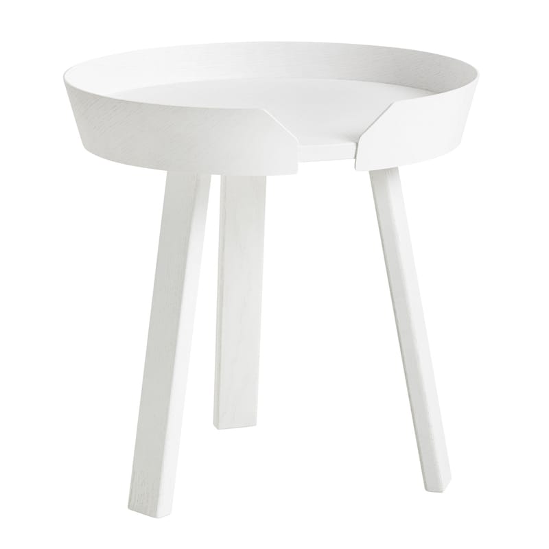 Mobilier - Tables basses - Table basse Around Small bois blanc / Ø 45 x H 46 cm - Muuto - Blanc - Frêne teinté