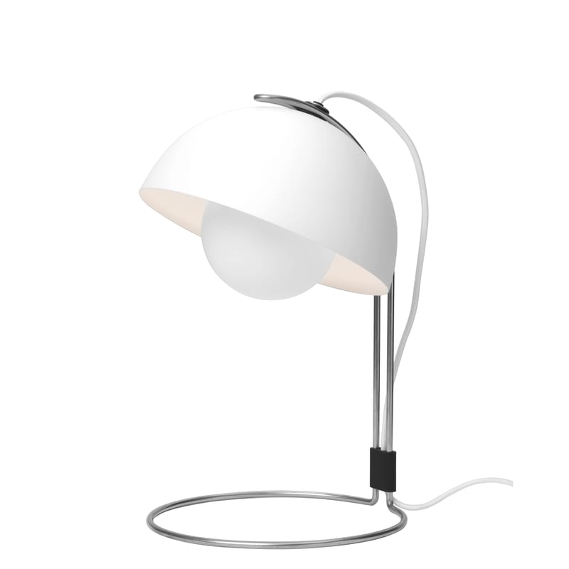 Lighting - Table Lamps - FlowerPot VP4 Table lamp metal white H 36 cm - &tradition - White - Lacquered aluminium