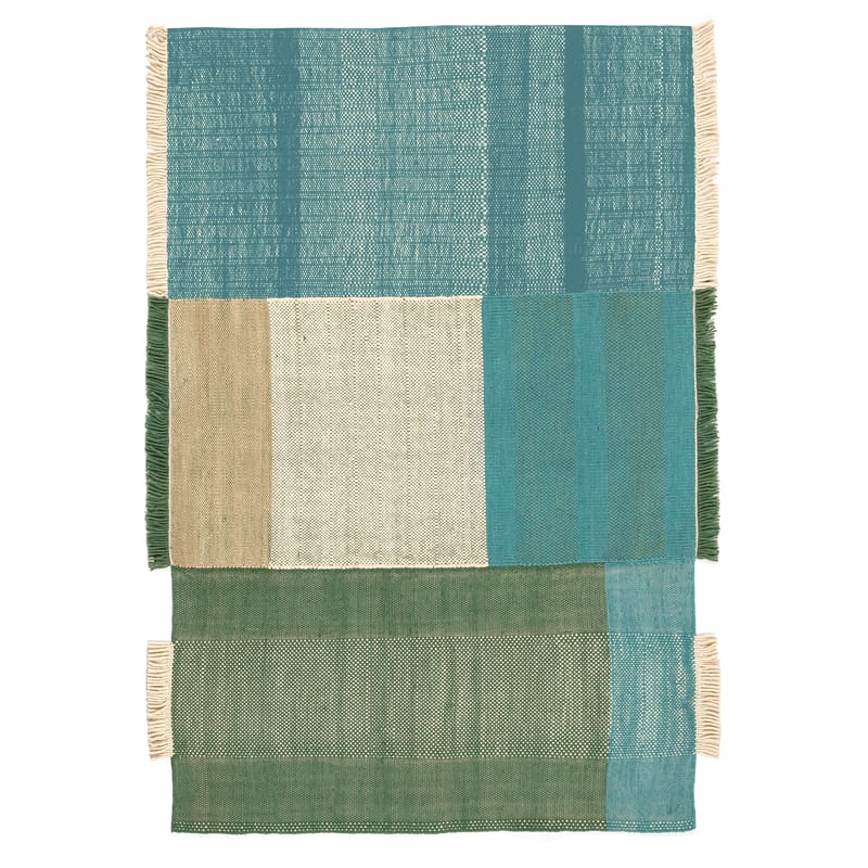 Dekoration - Teppiche - Teppich Tres textil grün / 200 x 300 cm - Nanimarquina - Grün - Baumwolle, Filz, Wolle aus Neuseeland