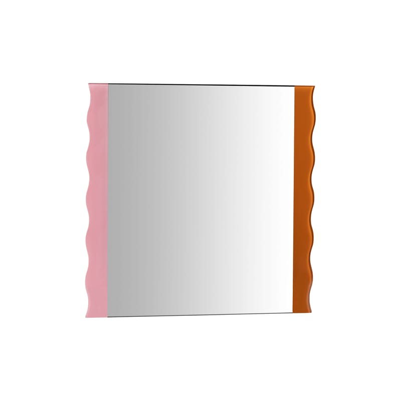 Dekoration - Spiegel - Wandspiegel Wobbly glas rosa / 30,5 x 30 cm - & klevering - Rosa - Glas