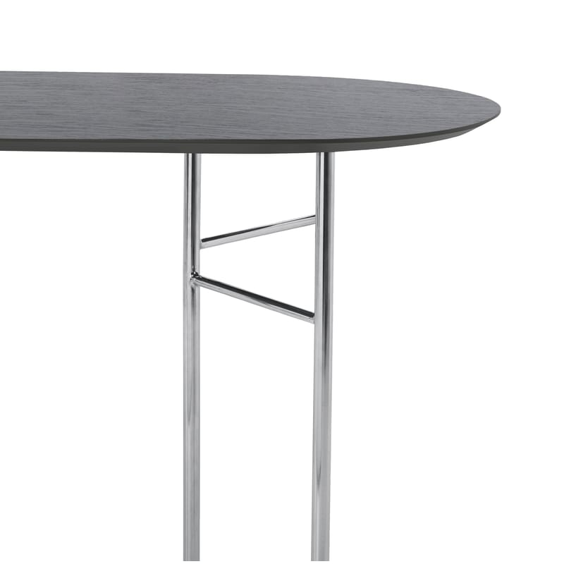 Mobilier - Tables - Accessoire  bois noir / Plateau ovale pour tréteaux Mingle Small - 150 x 75 cm - Ferm Living - Noir - MDF plaqué chêne laqué