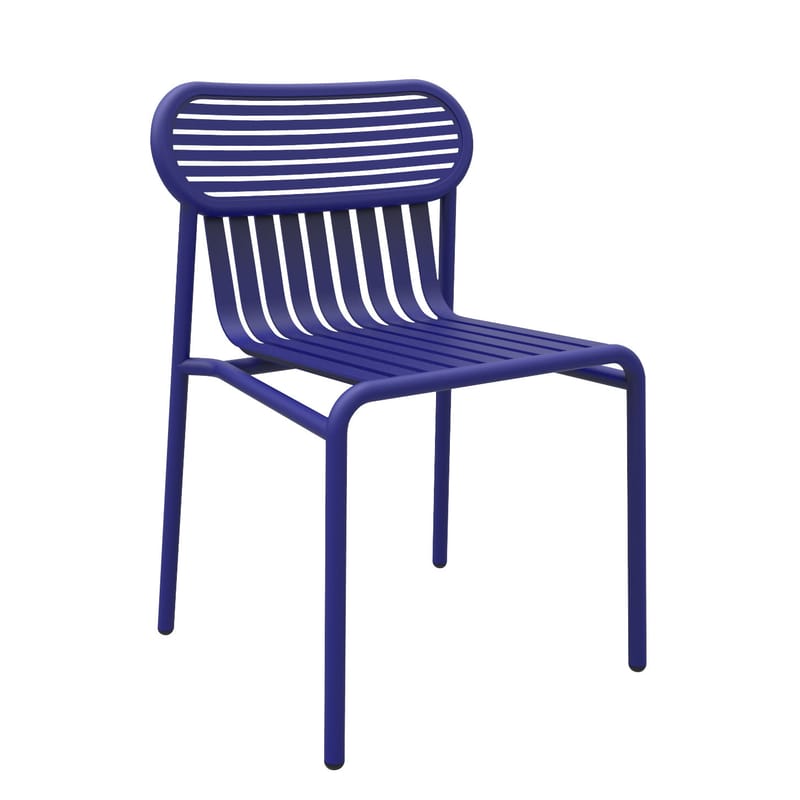 Mobilier - Chaises, fauteuils de salle à manger - Chaise Week-end métal bleu / Aluminium - Petite Friture - Bleu - Aluminium thermolaqué époxy