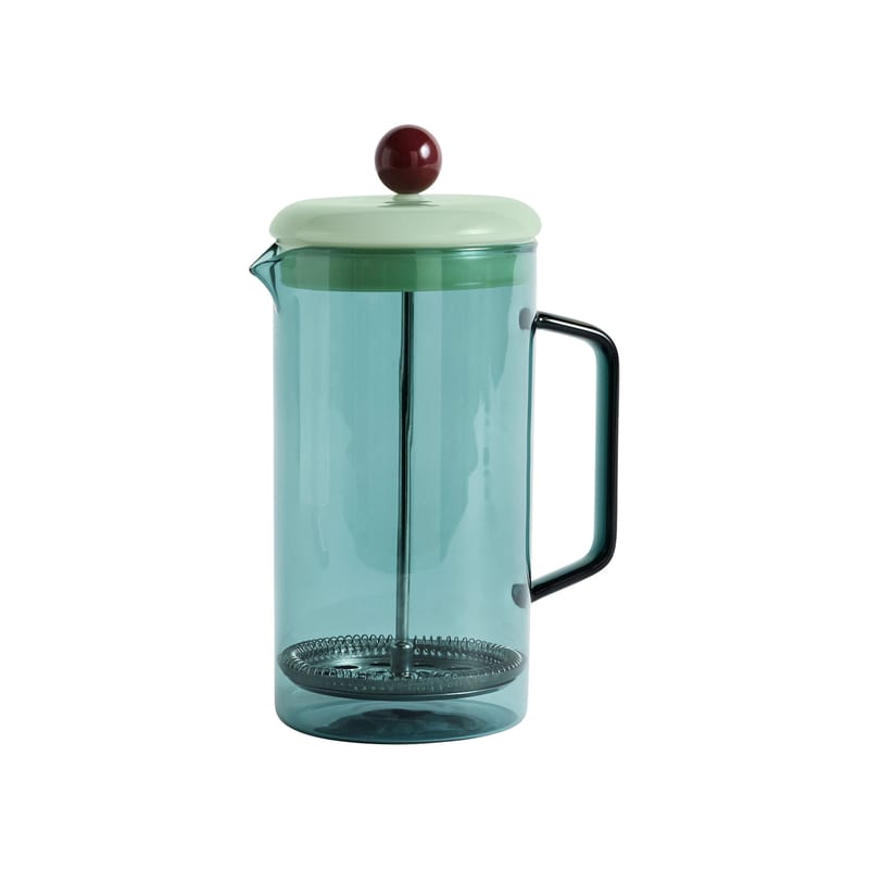 Tableware - Coffee Makers -  Coffee maker glass blue green / 1 L - Glass - Hay - Aqua / Green - Borosilicated glass, Silicone, Stainless steel