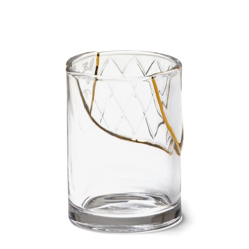 Tableware - Wine Glasses & Glassware - Kintsugi n°2 Glass glass transparent gold / Glass & fine gold - Seletti - no. 2 / Transparent & gold - Fine gold, Glass