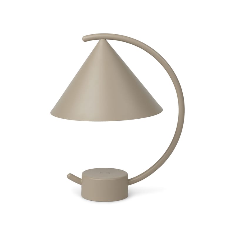 Luminaire - Lampes de table - Lampe sans fil rechargeable Meridian LED métal beige / H 26 cm - Ferm Living - Beige Cachemire - Métal