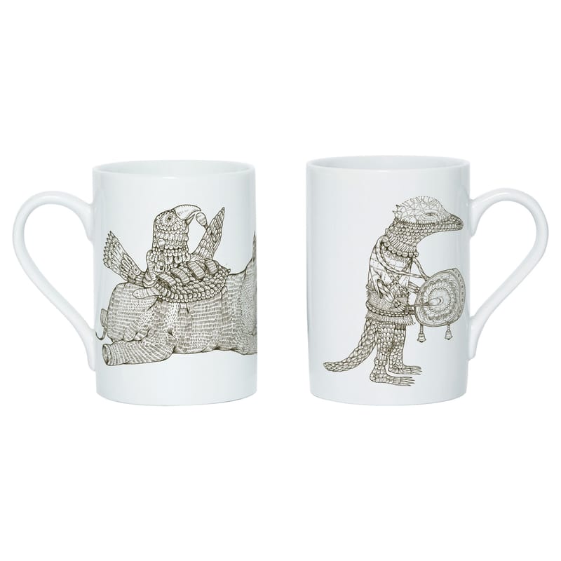 Table et cuisine - Tasses et mugs - Mug Hivibes B céramique blanc marron - Domestic - Hivibes B / Brun - Porcelaine