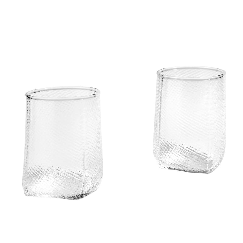 Décoration - Bougeoirs, photophores - Photophore Tela verre transparent / Set de 2 - Hay - Transparent - Verre moulé