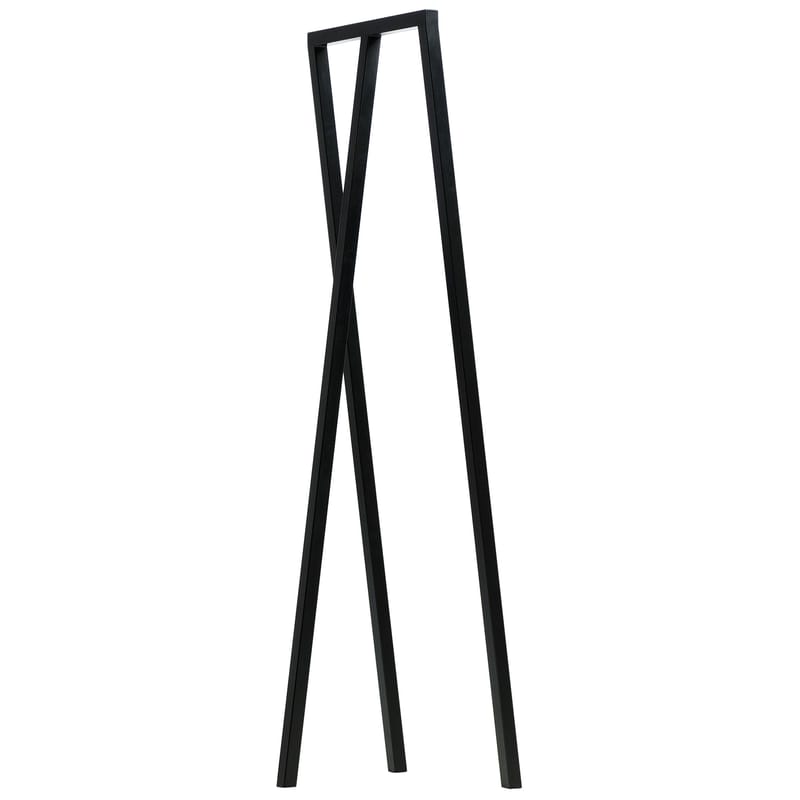 Furniture - Coat Racks & Pegs - Loop Rack metal black L 45 cm - Hay - Black - Lacquered steel