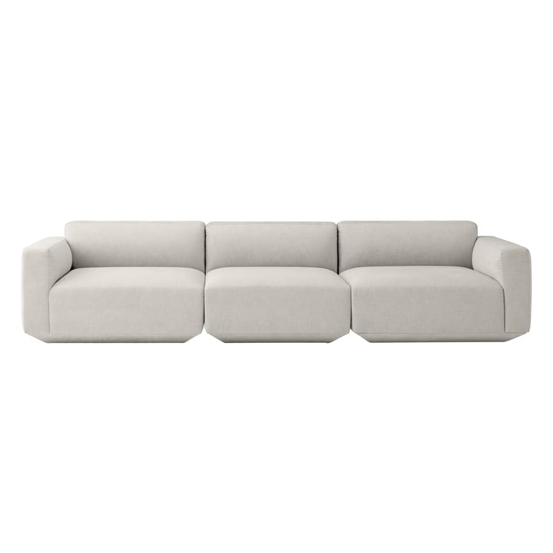 Möbel - Sofas - Sofa Develius D textil grau / 4-Sitzer - L 309 cm - &tradition - Hellgrau (Stoff Mapple) - Holz, HR-Schaum, Stoff Mapple