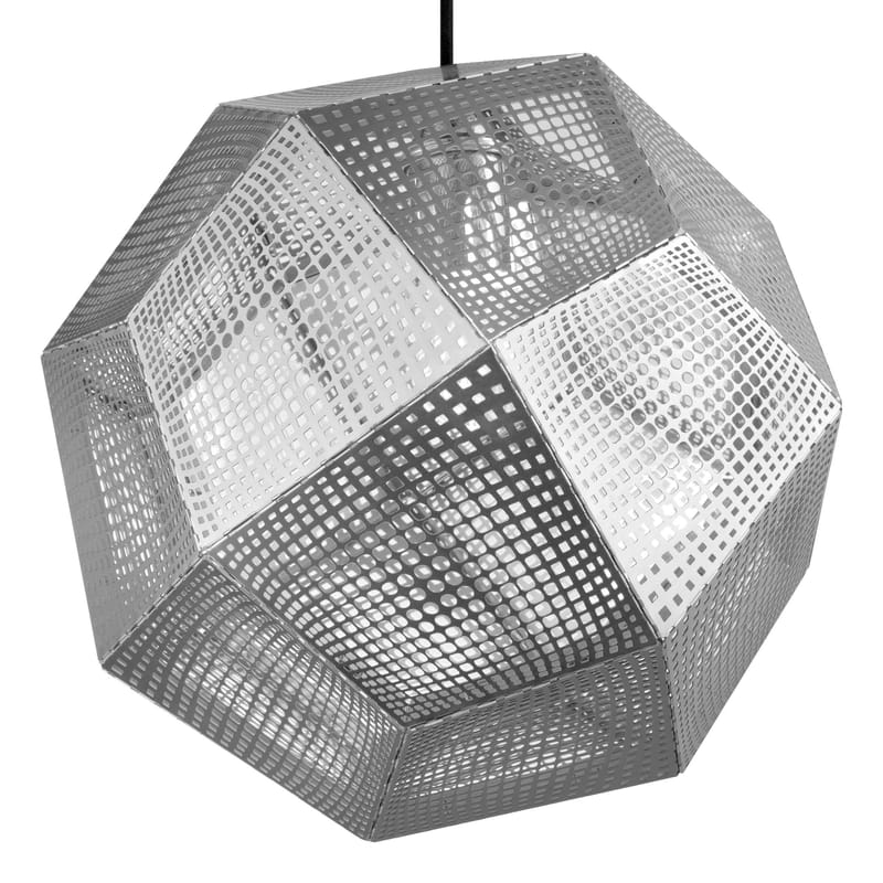 Luminaire - Suspensions - Suspension Etch Shade métal argent / Ø 32 cm - Tom Dixon - Acier - Acier inoxydable