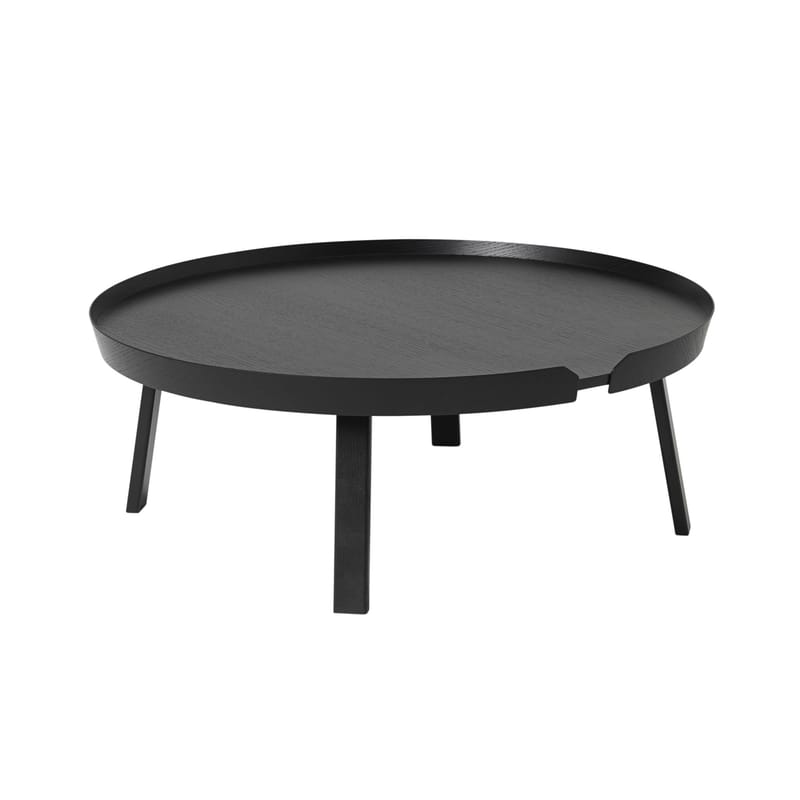 Mobilier - Tables basses - Table basse Around XL bois noir / Ø 95 x H 36 cm - Muuto - Noir - Frêne teinté