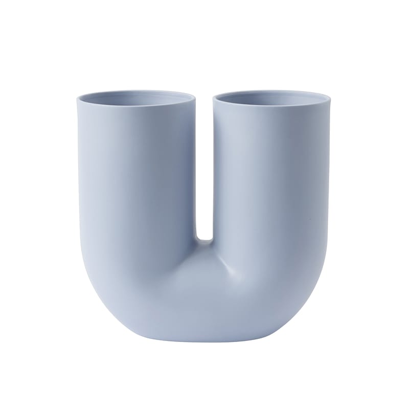 Décoration - Vases - Vase Kink céramique bleu / Earnest Studio, 2018 - Muuto - Bleu clair - Céramique
