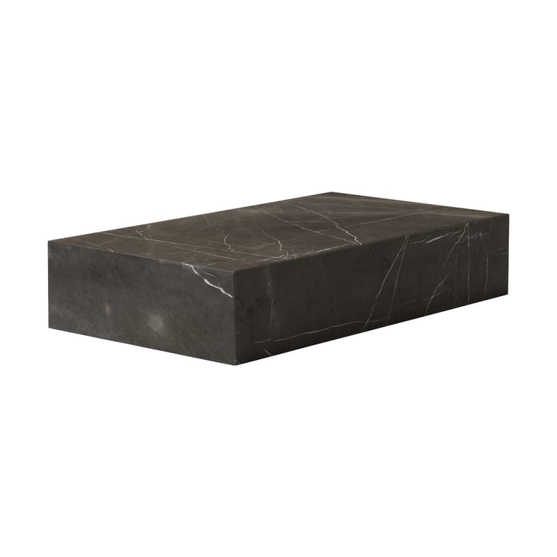 Möbel - Couchtische - Couchtisch Plinth Grand stein grau / Marmor - 137 x 76 cm x H 28 cm - Menu - Kendzo Marmor (grau) - Akazienholz, Marmor