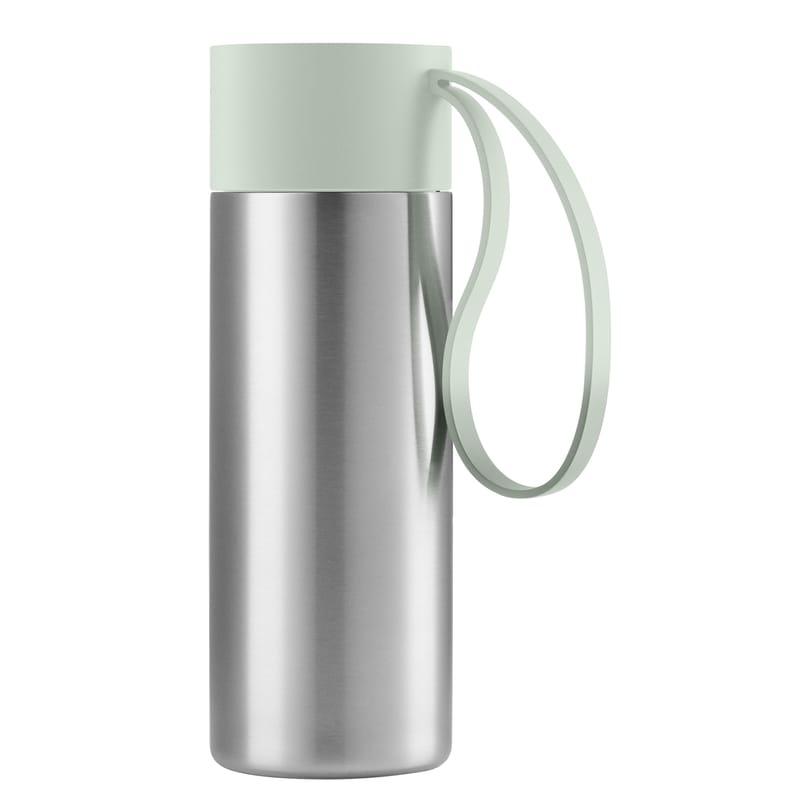 Tableware - Coffee Mugs & Tea Cups - To Go Cup Insulated mug metal green / With lid - 0.35 L - Eva Solo - Sage green / Steel - Silicone, Stainless steel