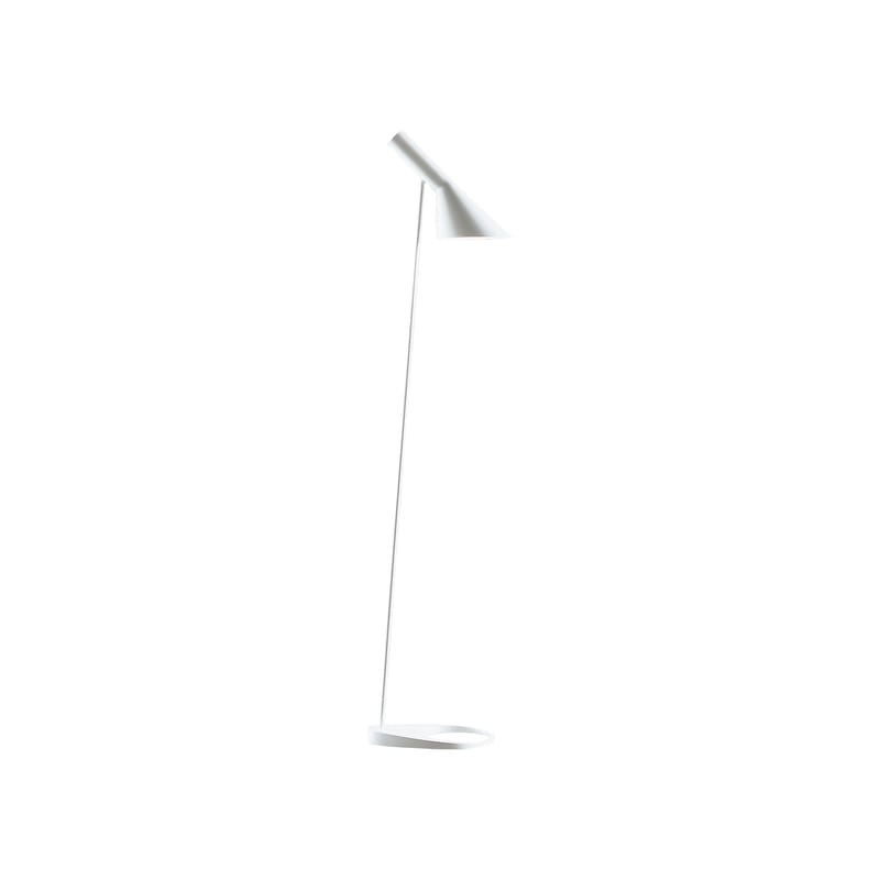 Luminaire - Lampadaires - Lampadaire AJ métal blanc / H 130 cm - Arne Jacobsen, 1960 - Louis Poulsen - Blanc - Acier, Fonte de zinc
