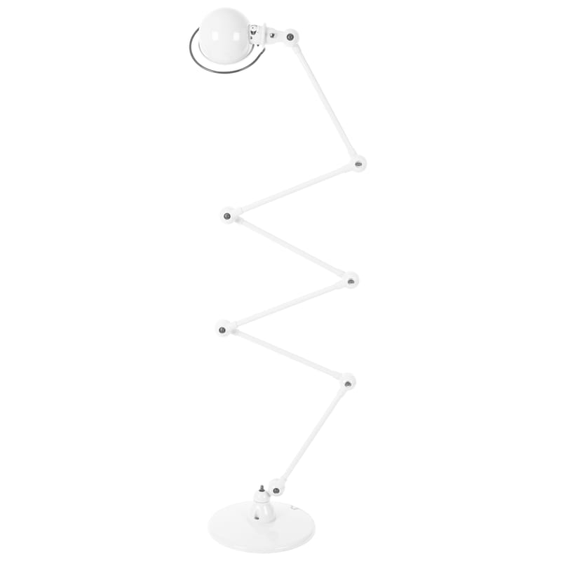 Luminaire - Lampadaires - Lampadaire Loft Zigzag métal blanc / 6 bras - H max 240 cm - Jieldé - Blanc brillant - Acier inoxydable