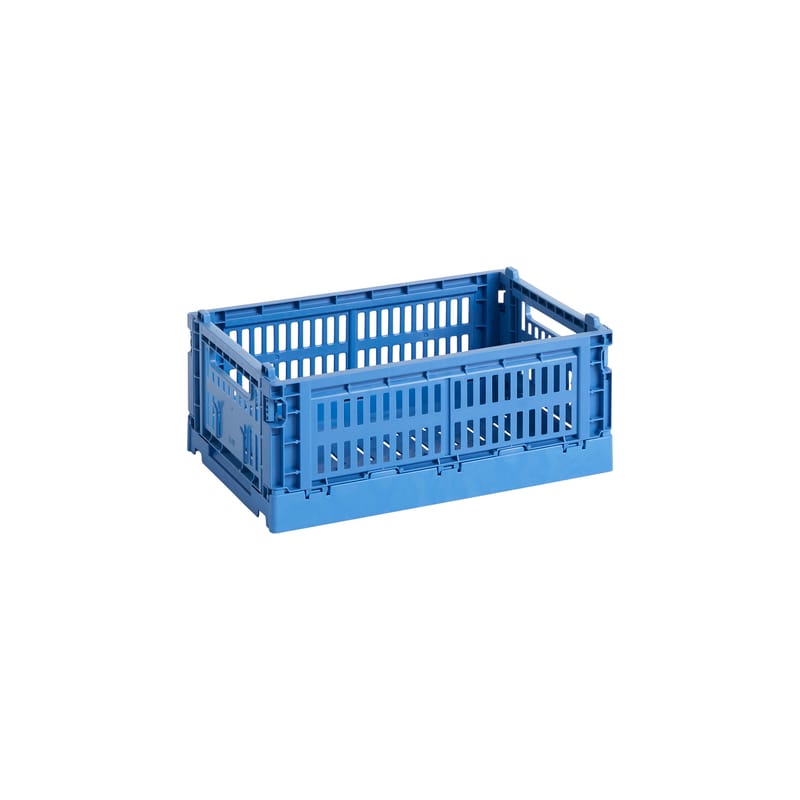 Décoration - Pour les enfants - Panier Colour Crate plastique bleu Small / 17 x 26,5 cm - Recyclé - Hay - Bleu électrique - Polypropylène recyclé