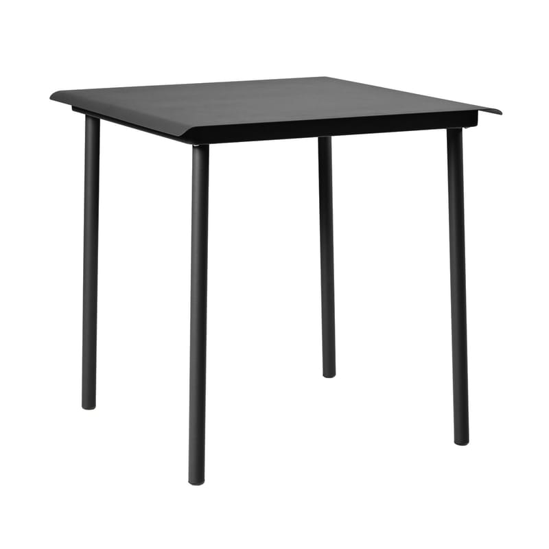 Jardin - Tables de jardin - Table carrée Patio Café métal noir / Inox - 75 x 75 cm - Tolix - Noir - Acier inoxydable