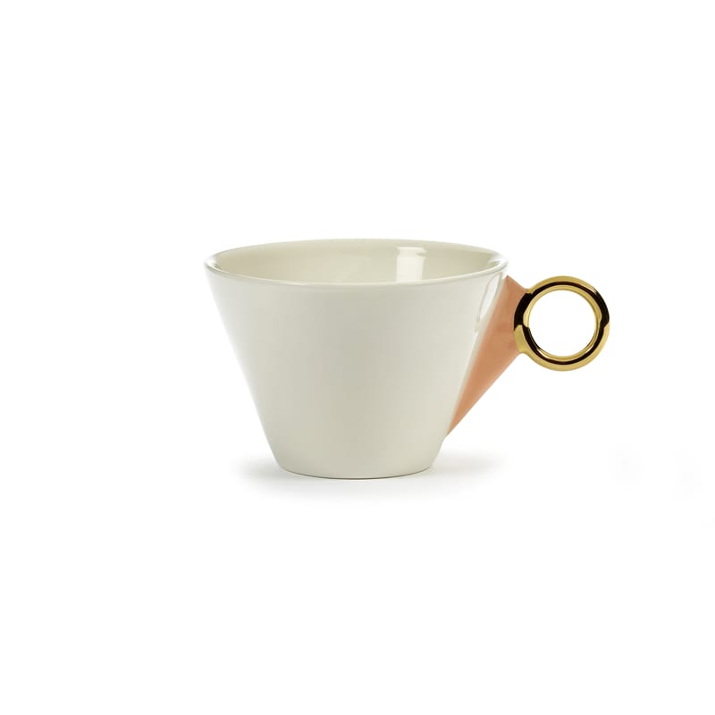 Table et cuisine - Tasses et mugs - Tasse à thé Désirée céramique or blanc - Serax - Tasse / Blanc, or & rose - Porcelaine