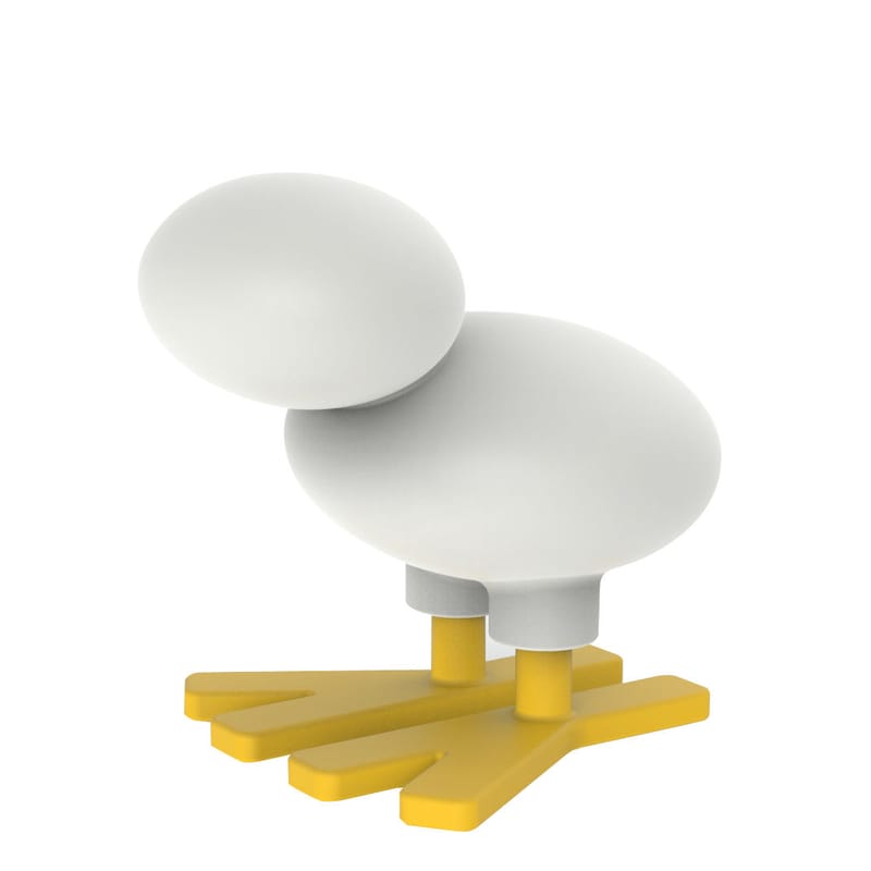 Mobilier - Mobilier Kids - Décoration Mini Happy bird plastique blanc / Tabouret enfant - H 44 cm / Eero Aarnio, 2015 - Magis - Blanc / Jaune - Frêne massif, Polyéthylène