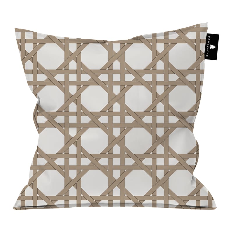 Decoration - Cushions & Poufs - Cannage Outdoor cushion textile beige / 55 x 55 cm - PÔDEVACHE - Beige -  Micro-billes EPS, Polyester