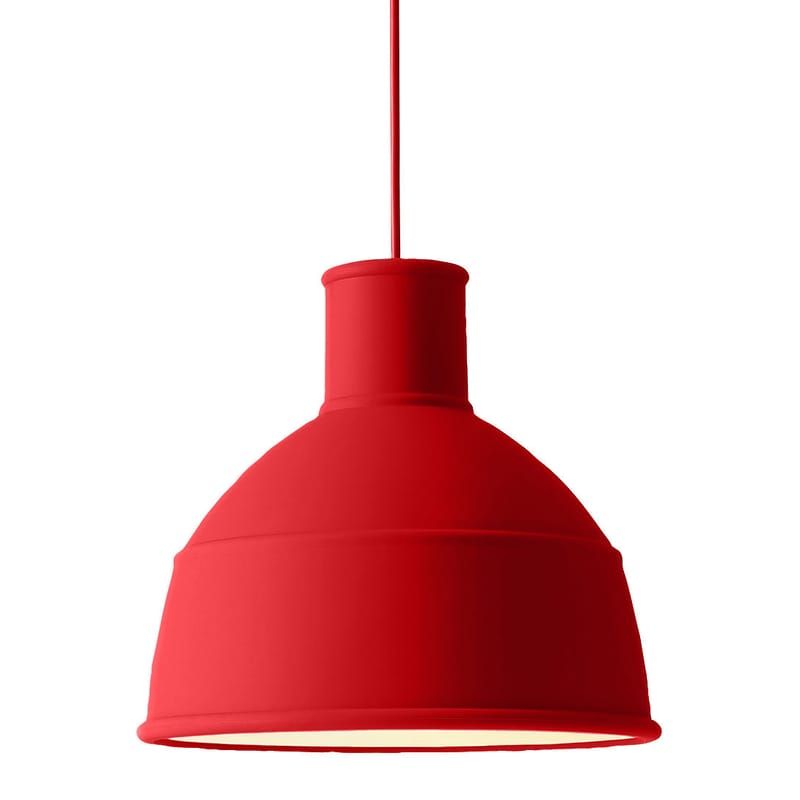 Luminaire - Suspensions - Suspension Unfold plastique rouge / silicone - Muuto - Rouge - Silicone