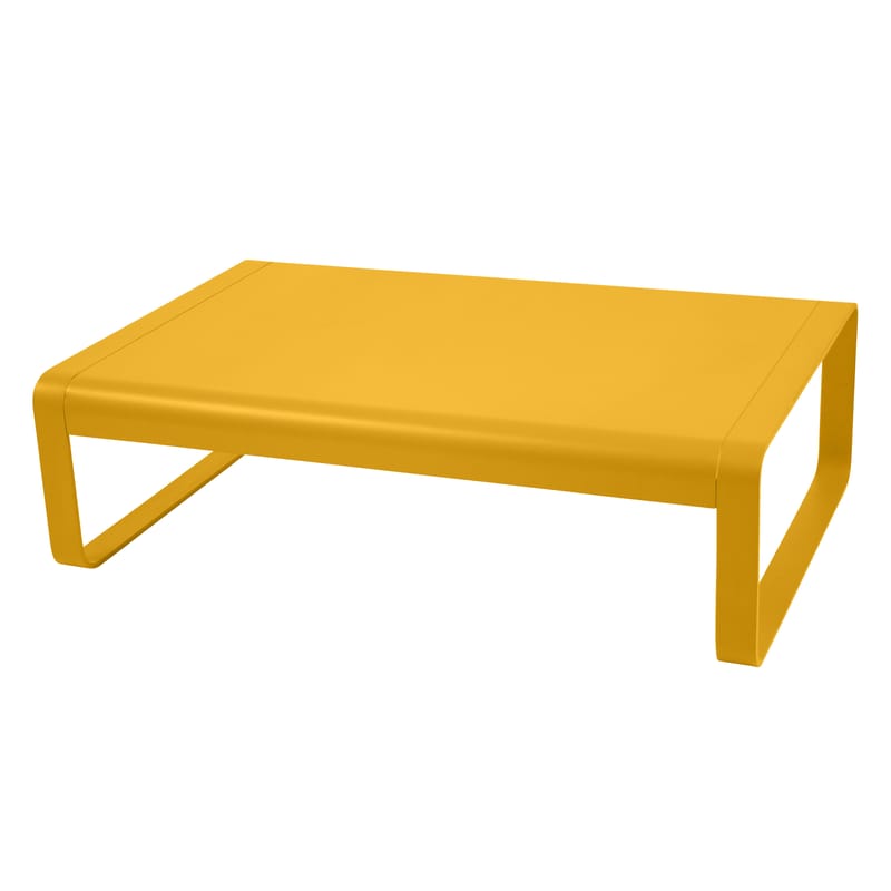 Mobilier - Tables basses - Table basse Bellevie métal jaune orange / Aluminium - 103 x 75 cm - Fermob - Miel - Aluminium laqué