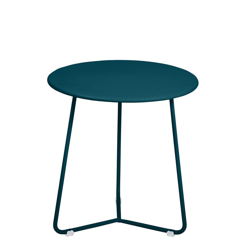 Mobilier - Tables basses - Table d\'appoint Cocotte métal bleu / Tabouret - Ø 34 x H 36 cm - Fermob - Bleu Acapulco - Acier peint