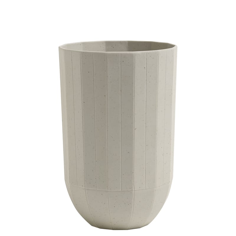 Décoration - Vases - Vase Paper Porcelain céramique blanc gris / Medium H 15 cm - Hay - Medium / Gris clair - Porcelaine