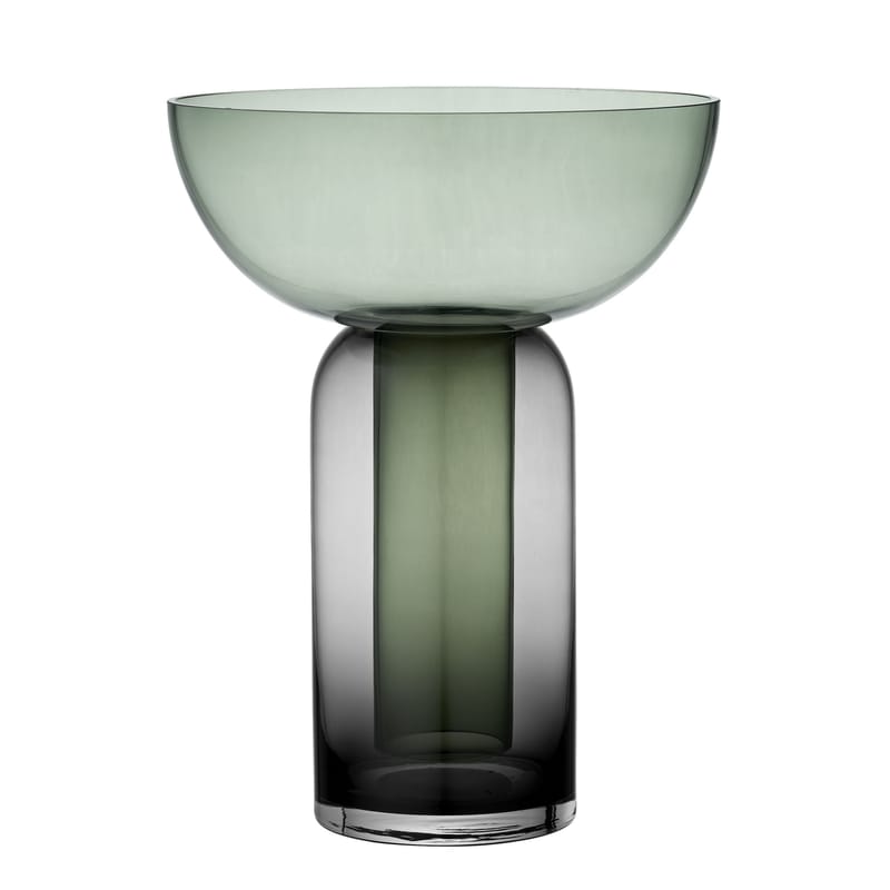 Dekoration - Vasen - Vase Torus Large glas grün / H 35 cm - AYTM - Waldesgrün / schwarz - Glas