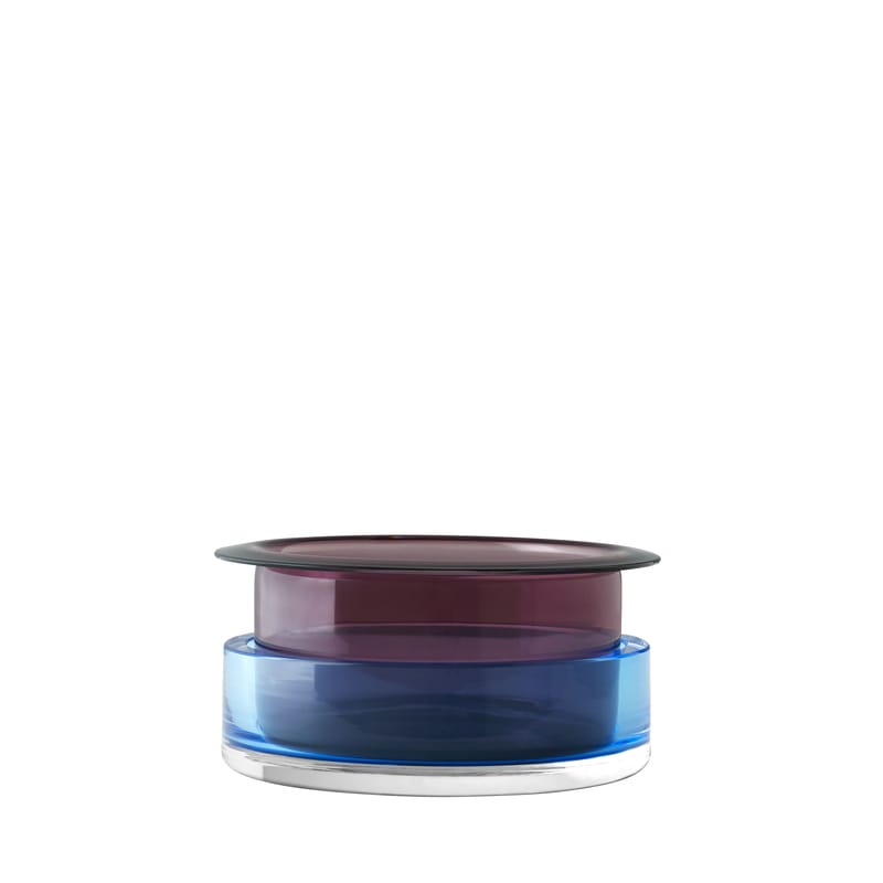 Décoration - Vases - Vase Tricolore SH3 verre bleu rouge / Set 2 vases empilables - &tradition - n°3 / Bleu & Rouge - Verre soufflé-moulé bouche