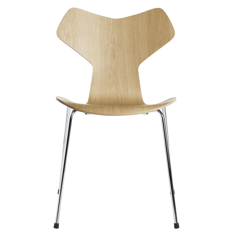 Mobilier - Chaises, fauteuils de salle à manger - Chaise empilable Grand Prix bois naturel / Arne Jacobsen, 1957 - Fritz Hansen - Chêne naturel - Acier, Chêne