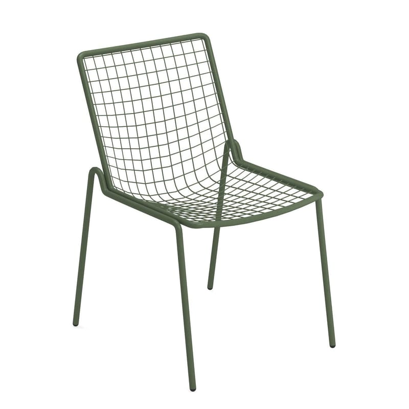 Mobilier - Chaises, fauteuils de salle à manger - Chaise empilable Rio R50 métal vert - Emu - Vert kaki - Acier