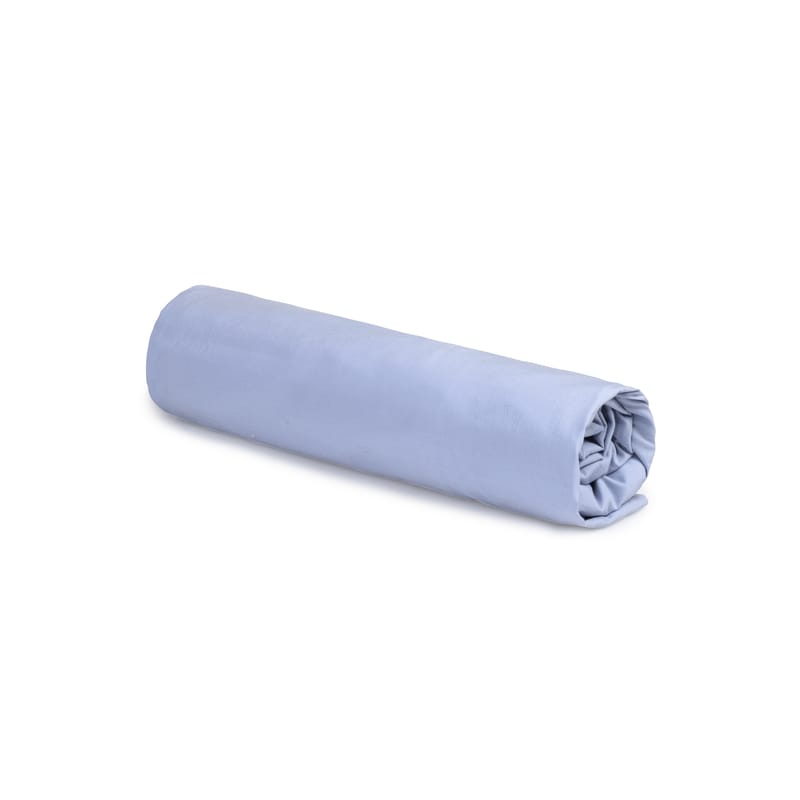 Décoration - Textile - Drap-housse 140 x 190 cm  tissu bleu / Percale lavée - Au Printemps Paris - 140 x 190 cm / Bleu ciel - Percale de coton lavée