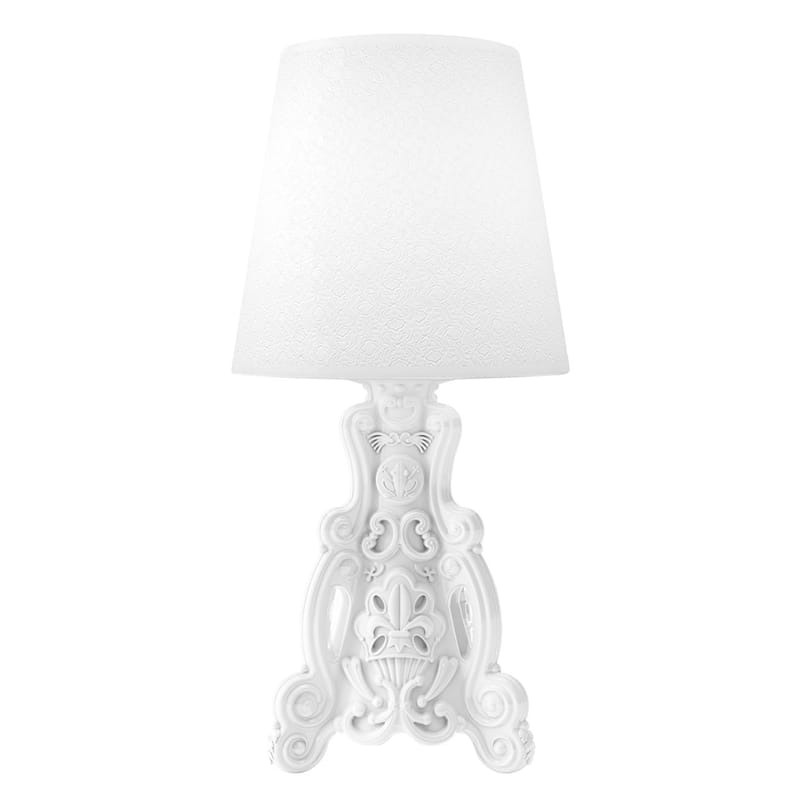 Luminaire - Lampes de table - Lampe à poser Lady of Love plastique blanc / Pour l\'intérieur - H 88 cm - Design of Love by Slide - Blanc / Abat-jour blanc - Polyéthylène