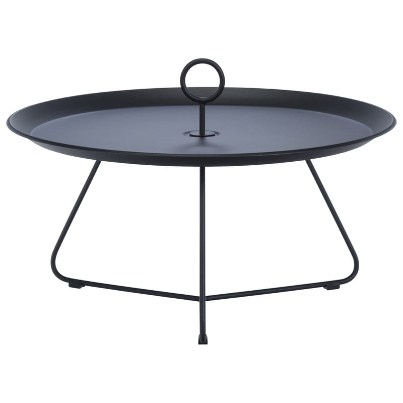 Mobilier - Tables basses - Table basse Eyelet Large métal noir / Ø 70 x H 35 cm - Houe - Noir - Métal laqué époxy