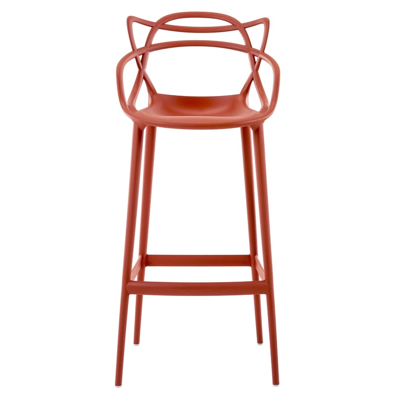 Mobilier - Tabourets de bar - Chaise de bar Masters orange / H 75 cm - Kartell - Orange rouille - Technopolymère thermoplastique recyclé