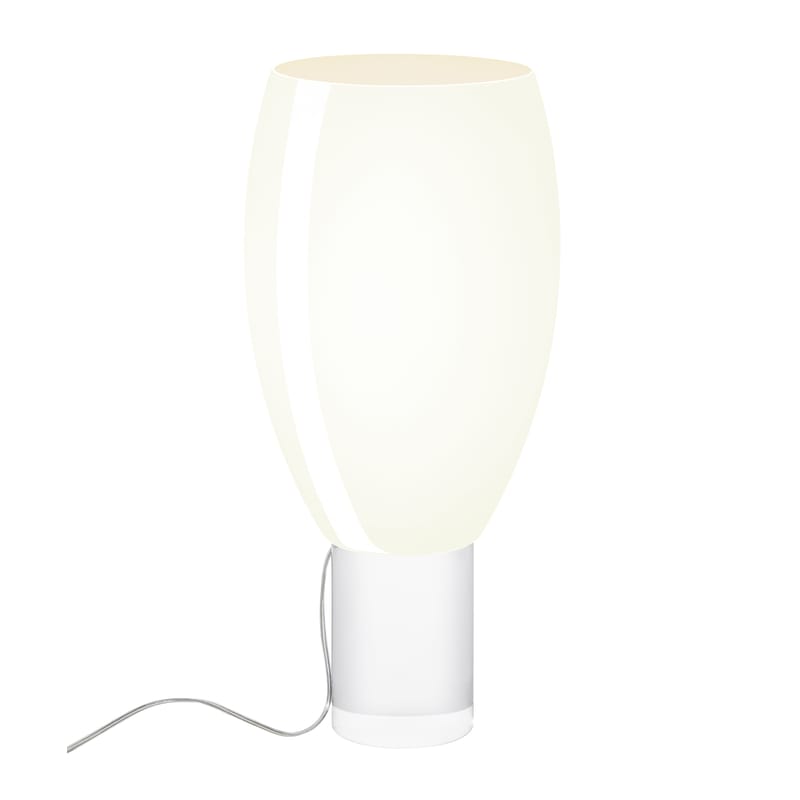 Illuminazione - Lampade da tavolo - Lampada da tavolo Buds 1 / Vetro artigianale - Ø 26 x H 56 cm - Foscarini - Bianco / Piede trasparente - PMMA, vetro soffiato