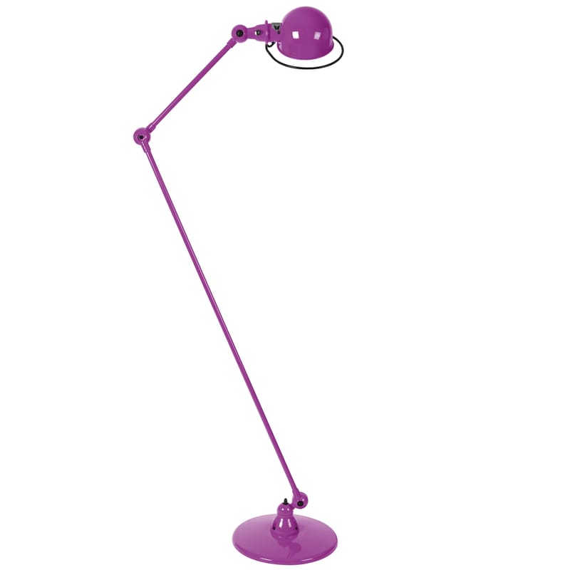 Luminaire - Lampadaires - Lampadaire Loft métal violet / 2 bras articulés - H max 160 cm - Jieldé - Violet brillant - Acier inoxydable