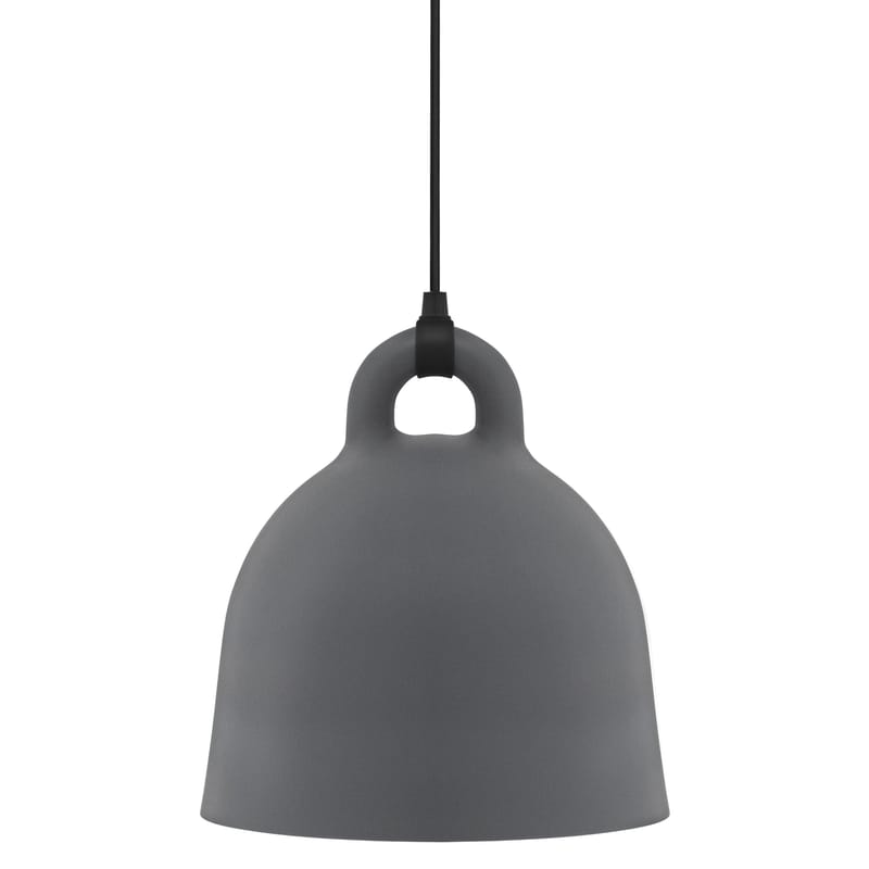 Luminaire - Suspensions - Suspension Bell métal gris / Large Ø 55 cm - Normann Copenhagen - Gris mat & Int. Blanc - Aluminium