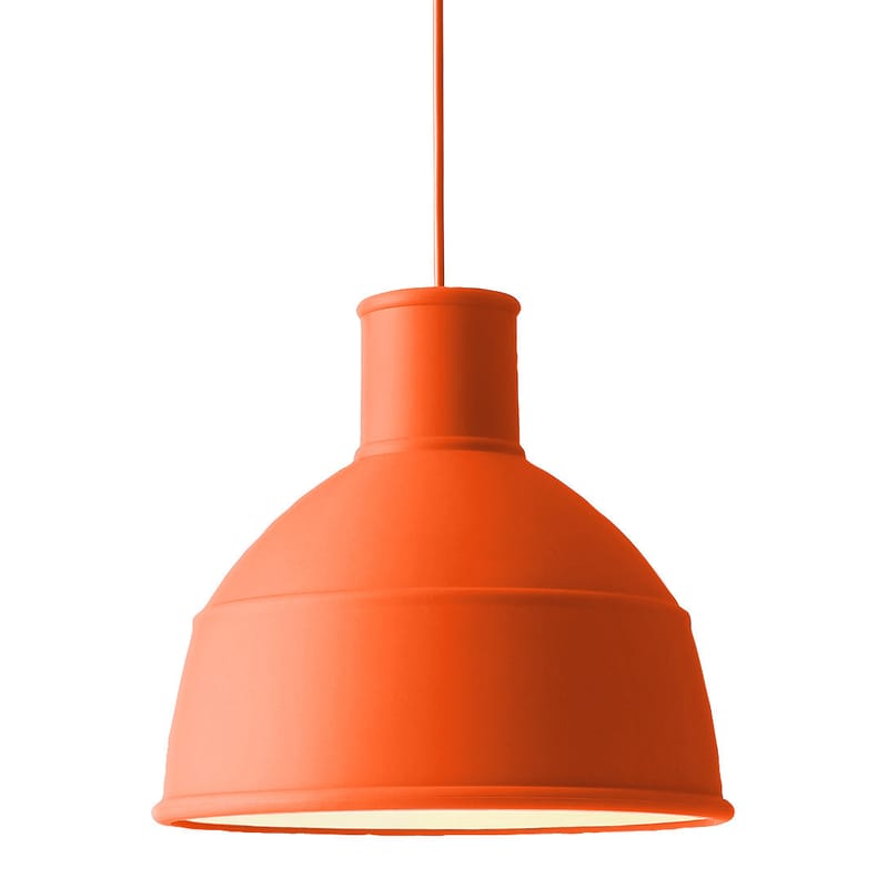 Luminaire - Suspensions - Suspension Unfold plastique orange / silicone - Muuto - Orange - Silicone