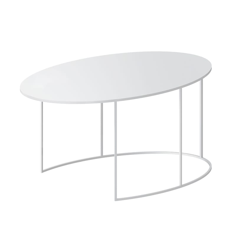 Mobilier - Tables basses - Table basse Slim Irony métal blanc ovale / 120 x 75 x H 46 cm - Zeus - Blanc - Acier