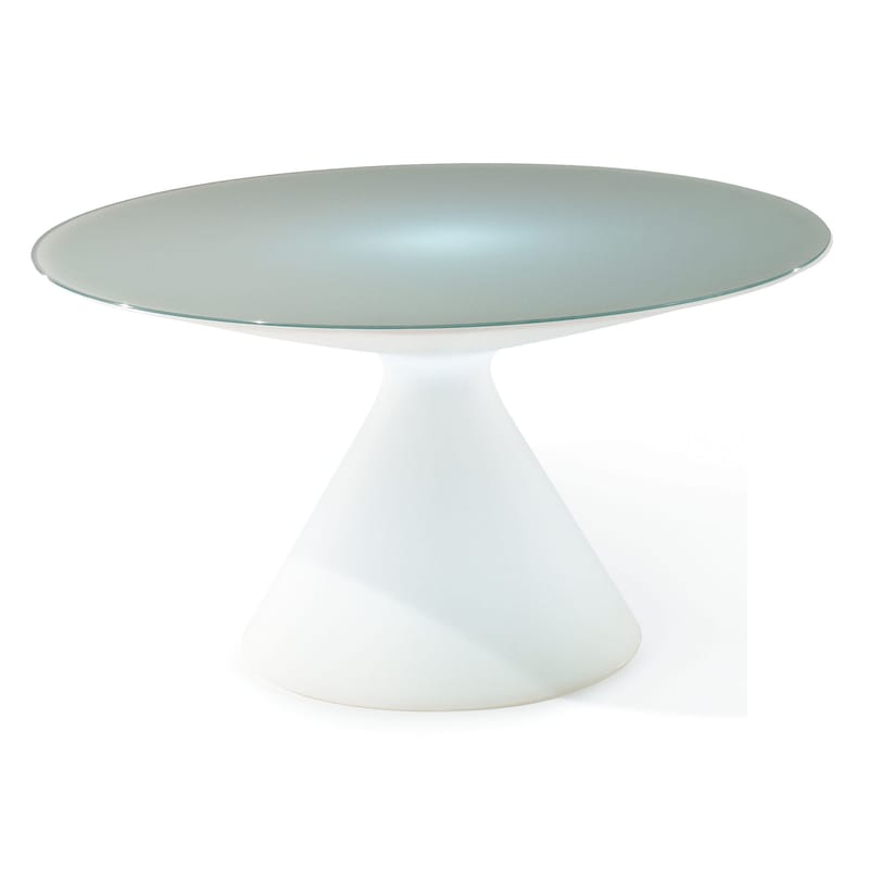 Mobilier - Mobilier lumineux - Table lumineuse Ed verre blanc / Ø 140 cm - Slide - Blanc - Plastique, Verre