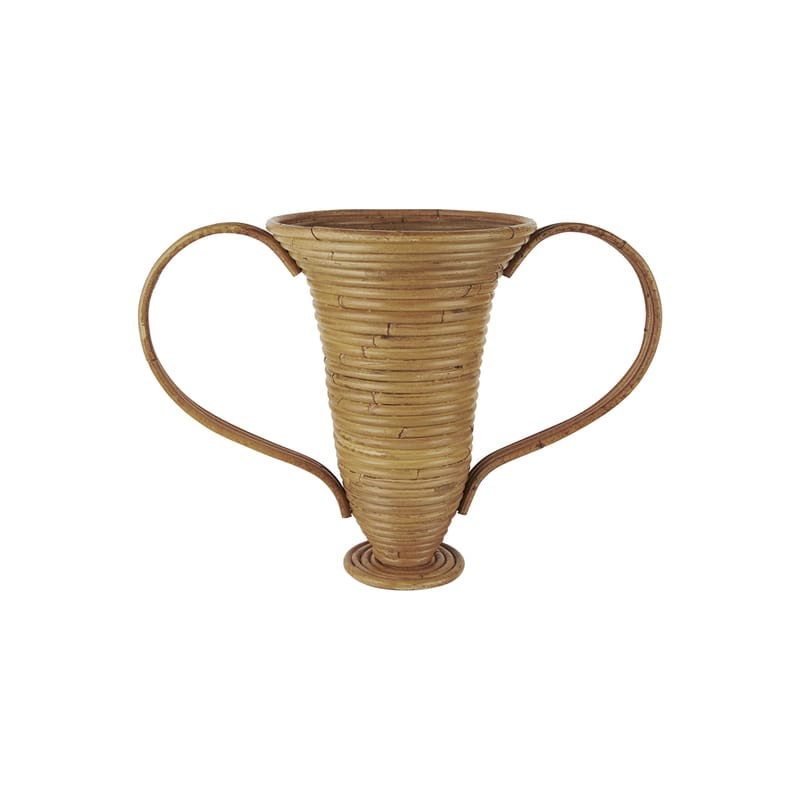 Décoration - Vases - Vase Amphora Small fibre végétale marron / Rotin - H 30 cm - Ferm Living - Small / Naturel - Rotin