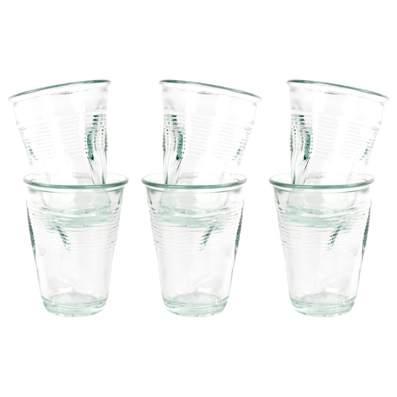 Table et cuisine - Verres  - Gobelet Crushed glass verre transparent / Lot de 6 - Rob Brandt - Pop Corn - Transparent - Verre recyclé